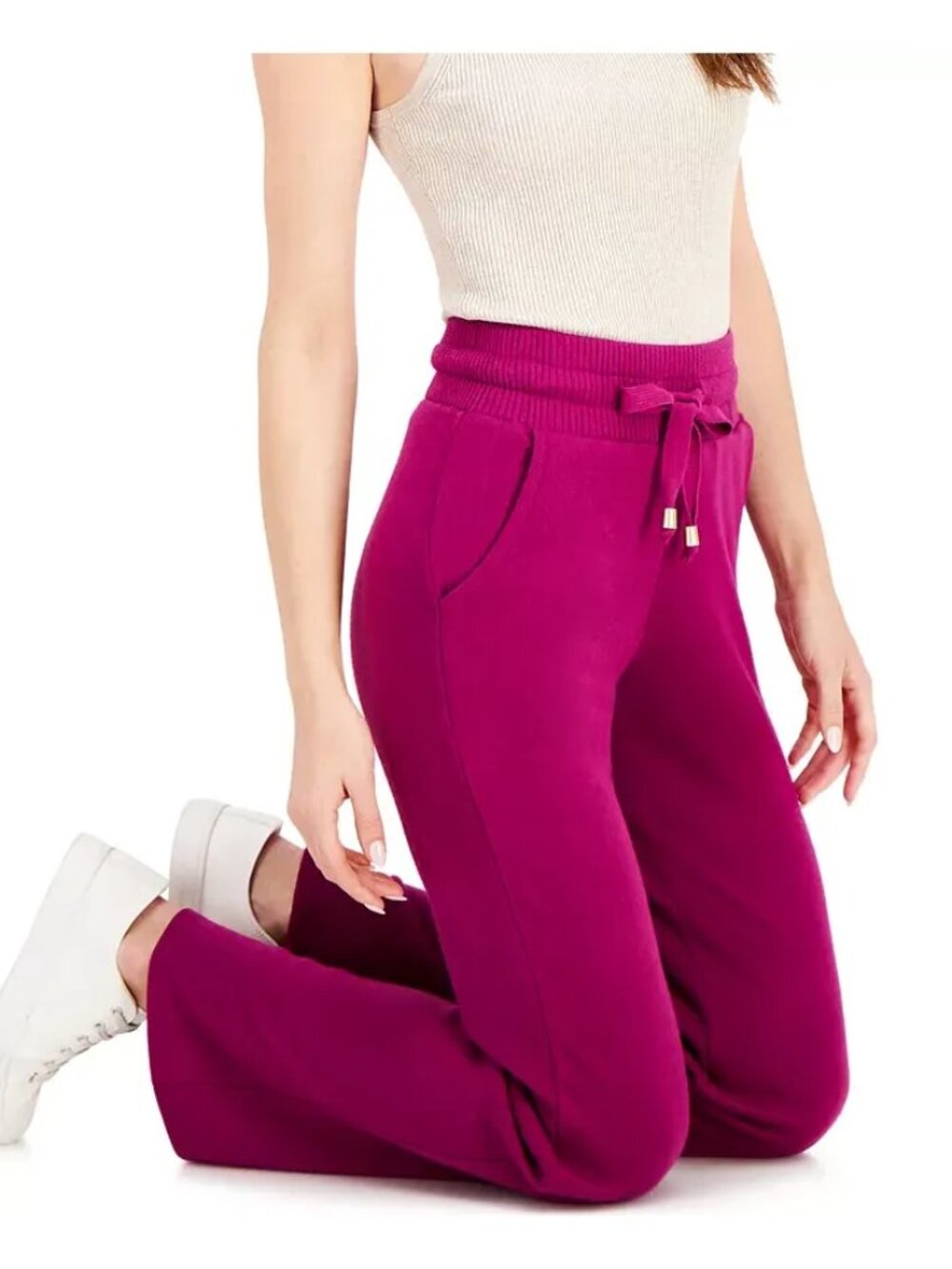 INC International Concepts Knit Sweatpants, Autumn Berry, Sz. M